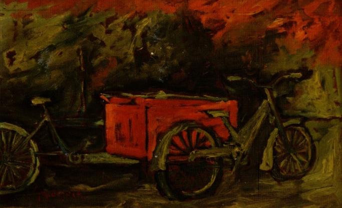 Salvatore Incorpora, Il triciclo della posta, 1960 circa