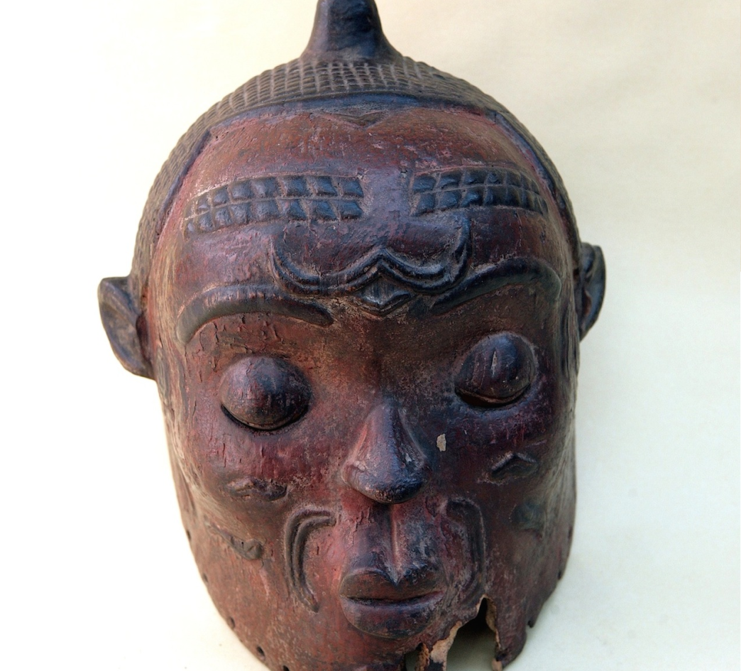 Lulua Congo Maschera Casco Legno